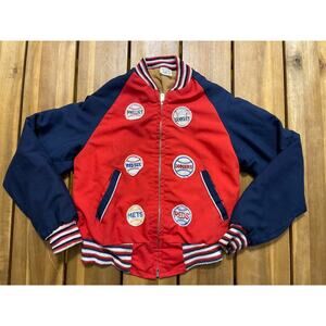 Vintage 70s Child Major League Baseball MLB Jacket 12 Team Patches Bomber